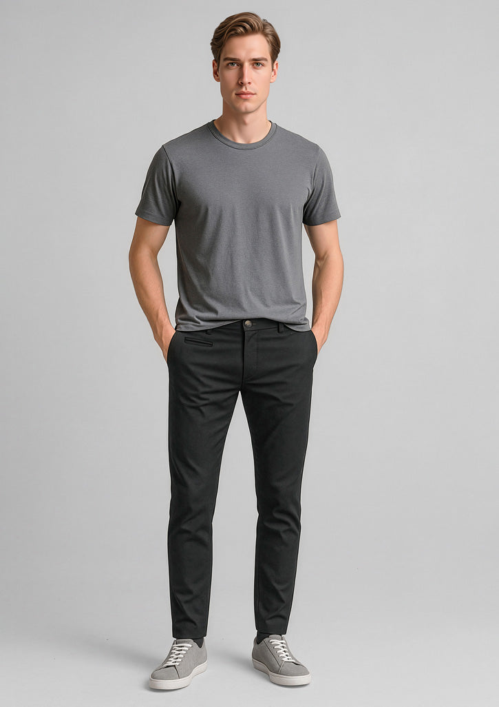 Mens Traveller Tapered Stretch Chino Pant - Black