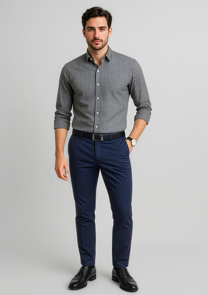 Mens Traveller Tapered Stretch Chino Pant - Navy