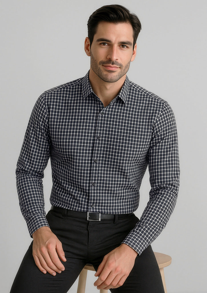 Mens Noah Long Sleeve Shirt - Black/White