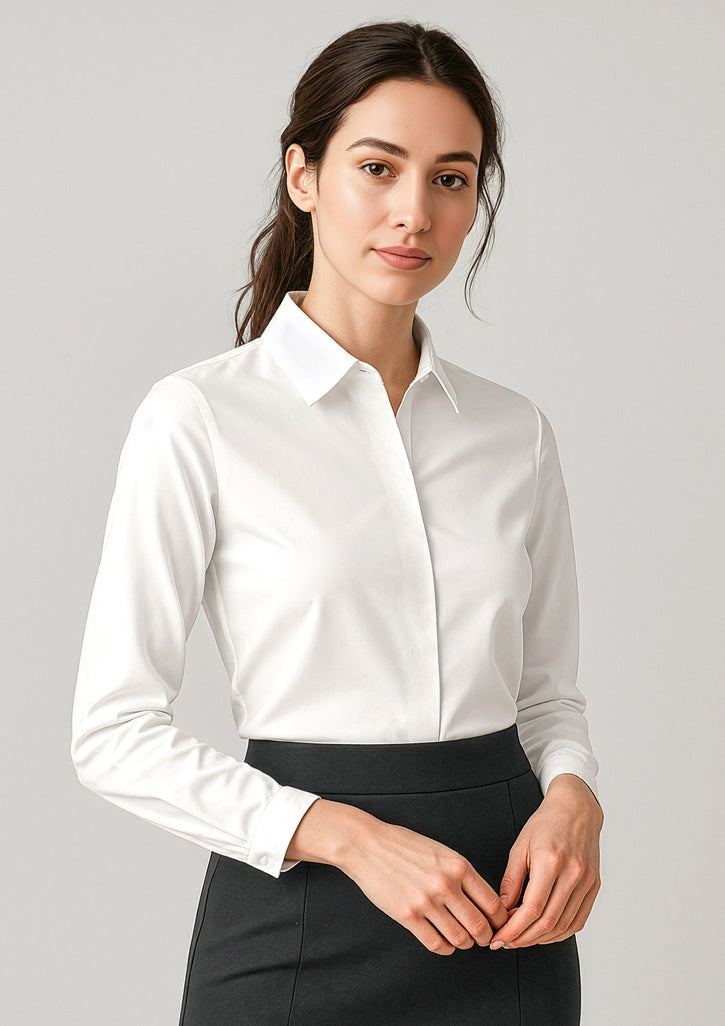 Womens Charlie Long Sleeve Shirt - White