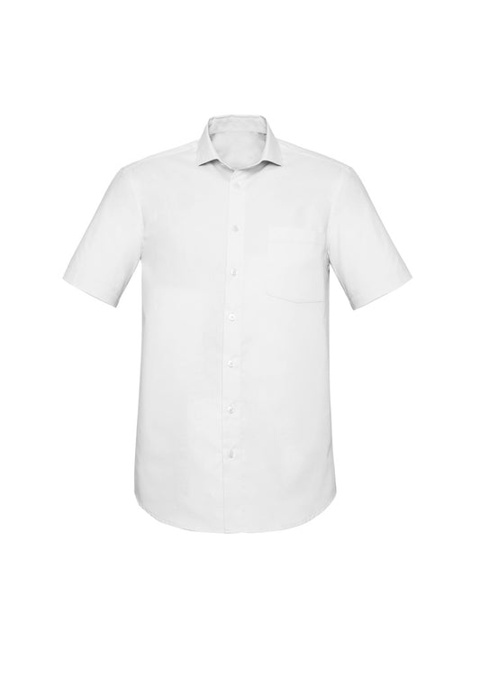 Mens Charlie Classic Fit Short Sleeve Shirt - White