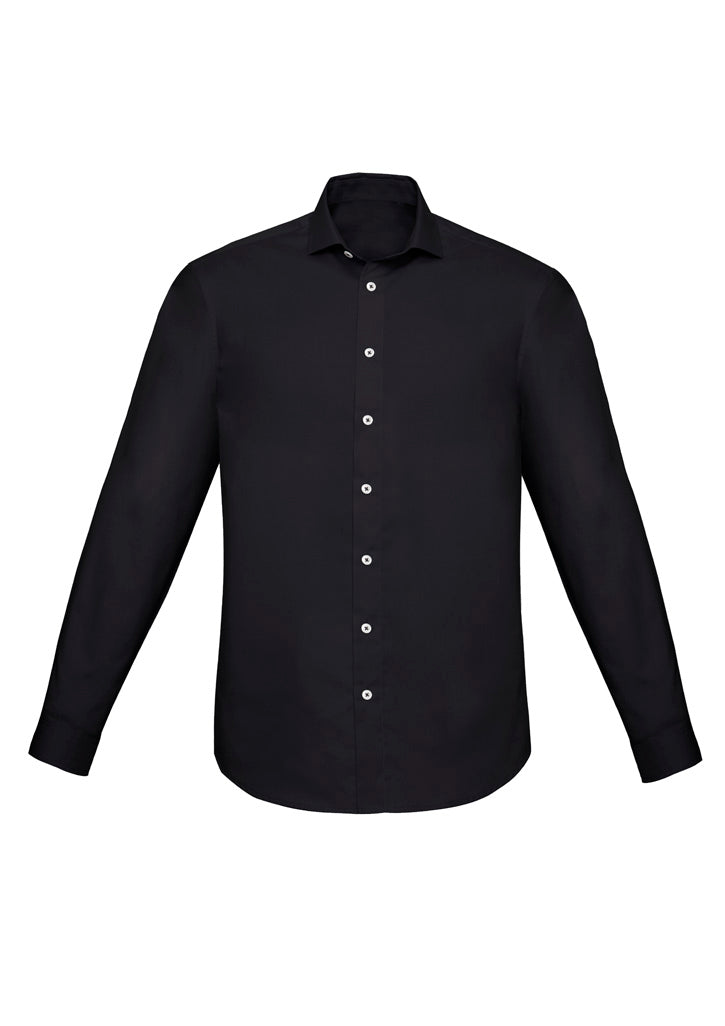 Mens Charlie Slim Fit Long Sleeve Shirt - Black