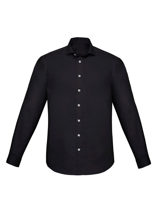 Mens Charlie Slim Fit Long Sleeve Shirt - Black