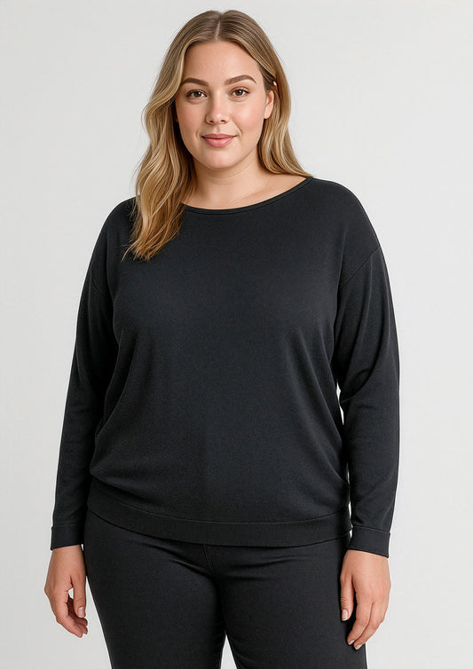 Womens Skye Batwing Sweater Top - Black