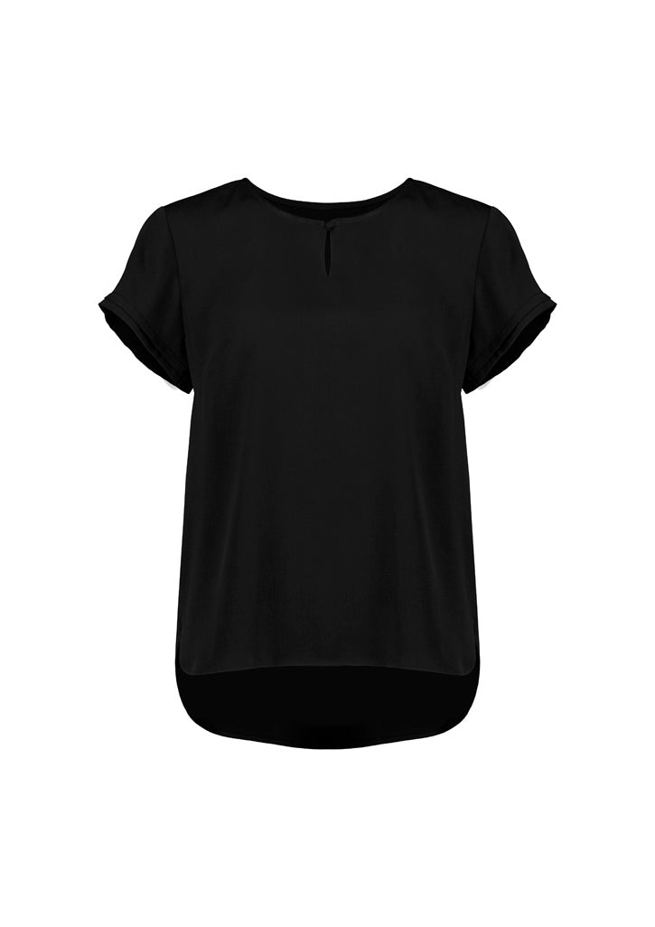 Womens Evelyn Short Sleeve Blouse - Black