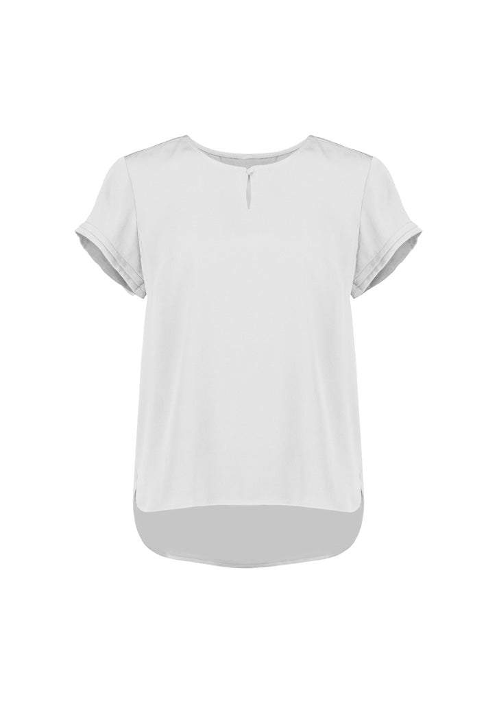 Womens Evelyn Short Sleeve Blouse - Ivory