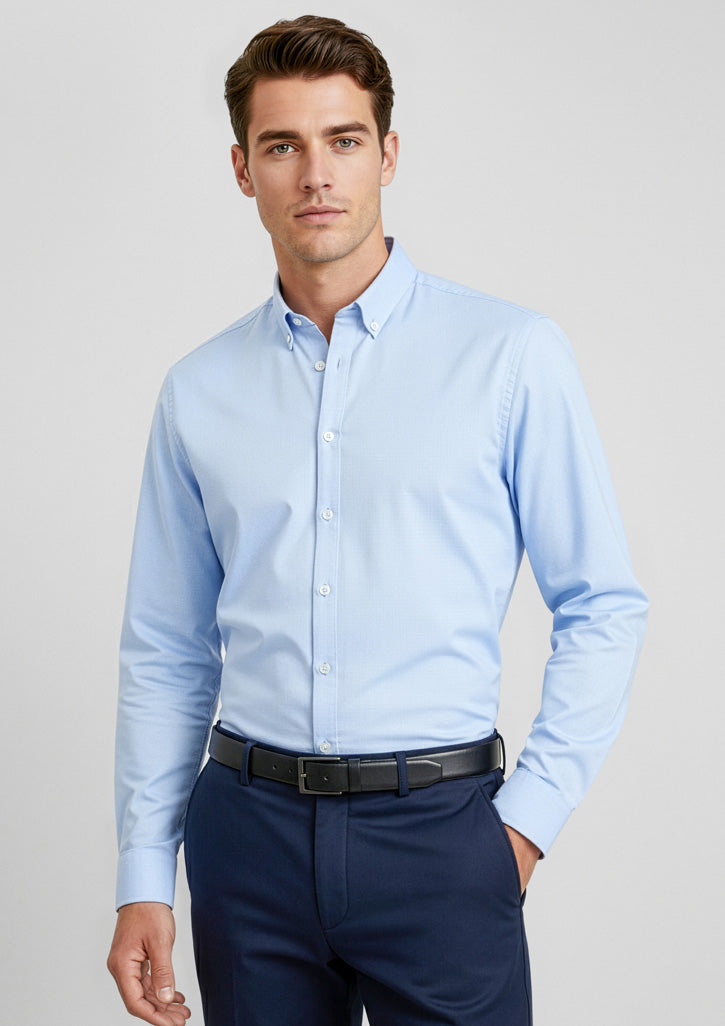 Mens Camden Long Sleeve Shirt - Blue