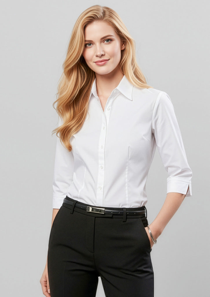 Womens Base 3/4 Sleeve Shirt - White