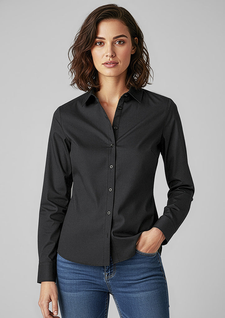 Womens Memphis Long Sleeve Shirt - Black