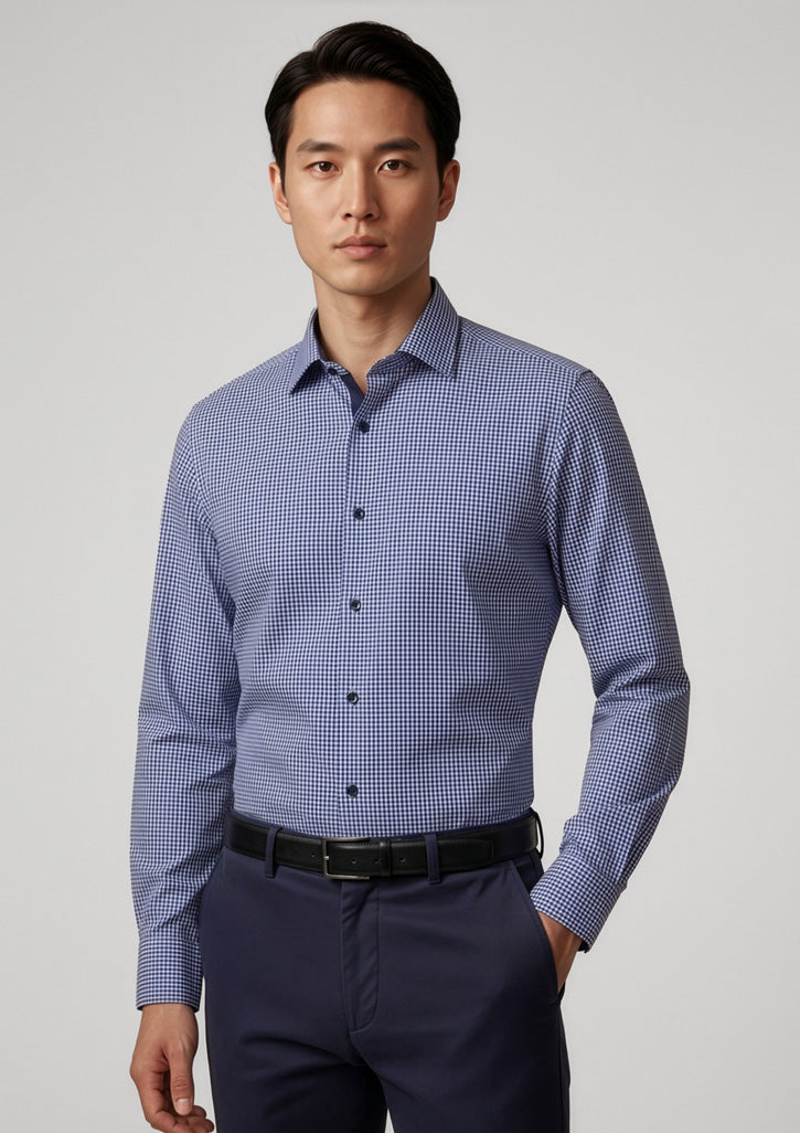 Mens Edge Long Sleeve Shirt - Blue