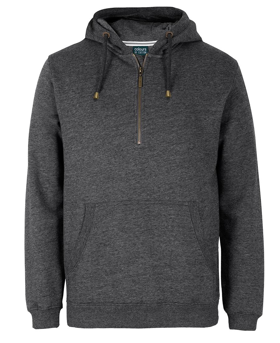 C of C BRASS 1/2 ZIP HOODIE GRAPHITE MARLE