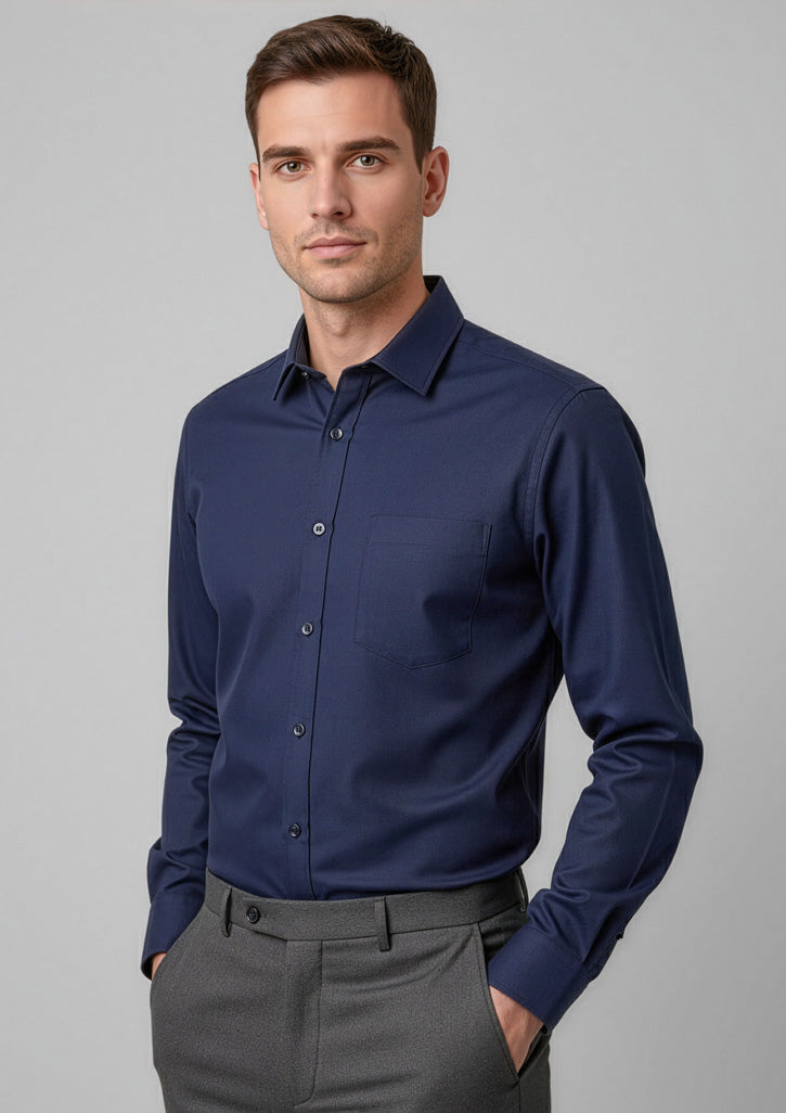 Mens Dalton Long Sleeve Shirt - Navy