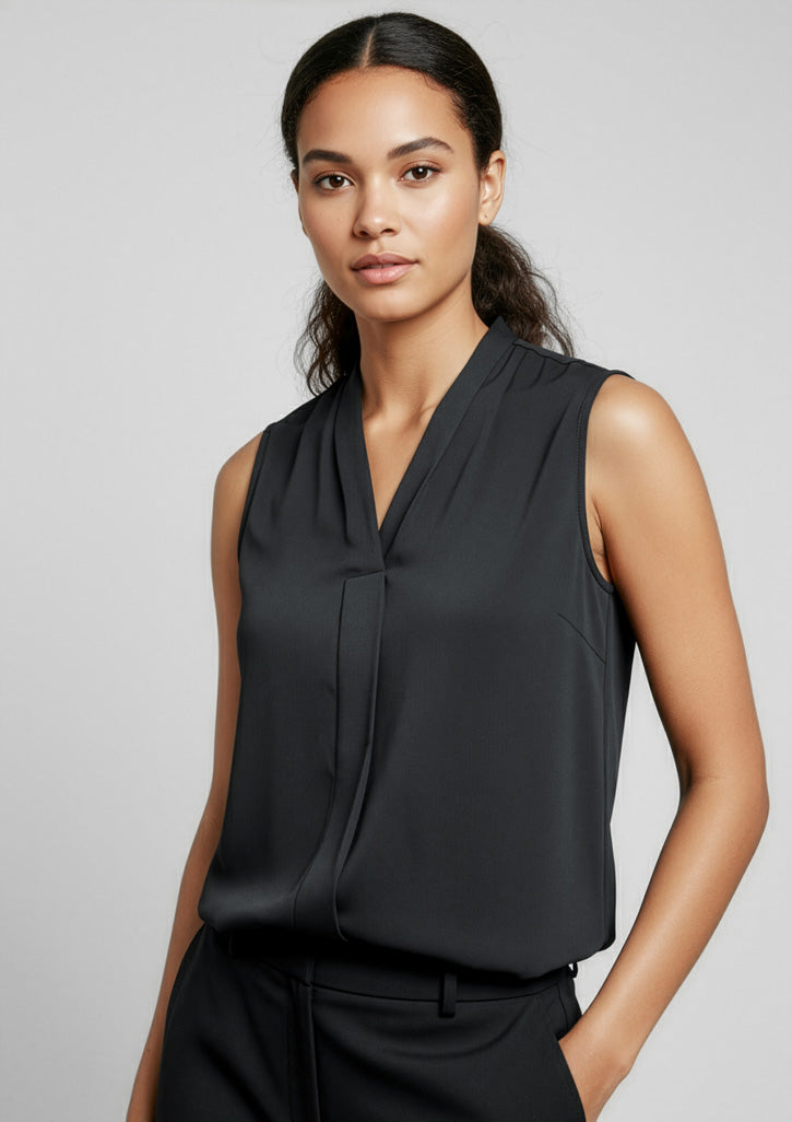 Womens Madison Sleeveless Top - Black