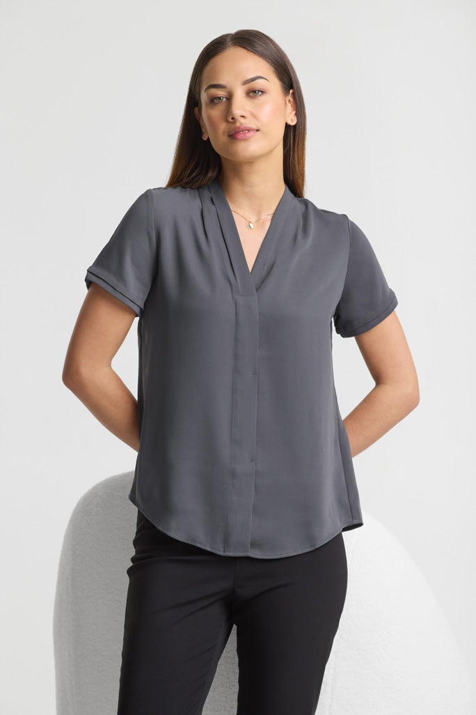 Womens Madison Short Sleeve Shirt - Charcoal