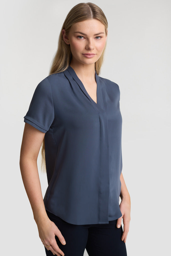 Womens Madison Short Sleeve Shirt - Storm Blue
