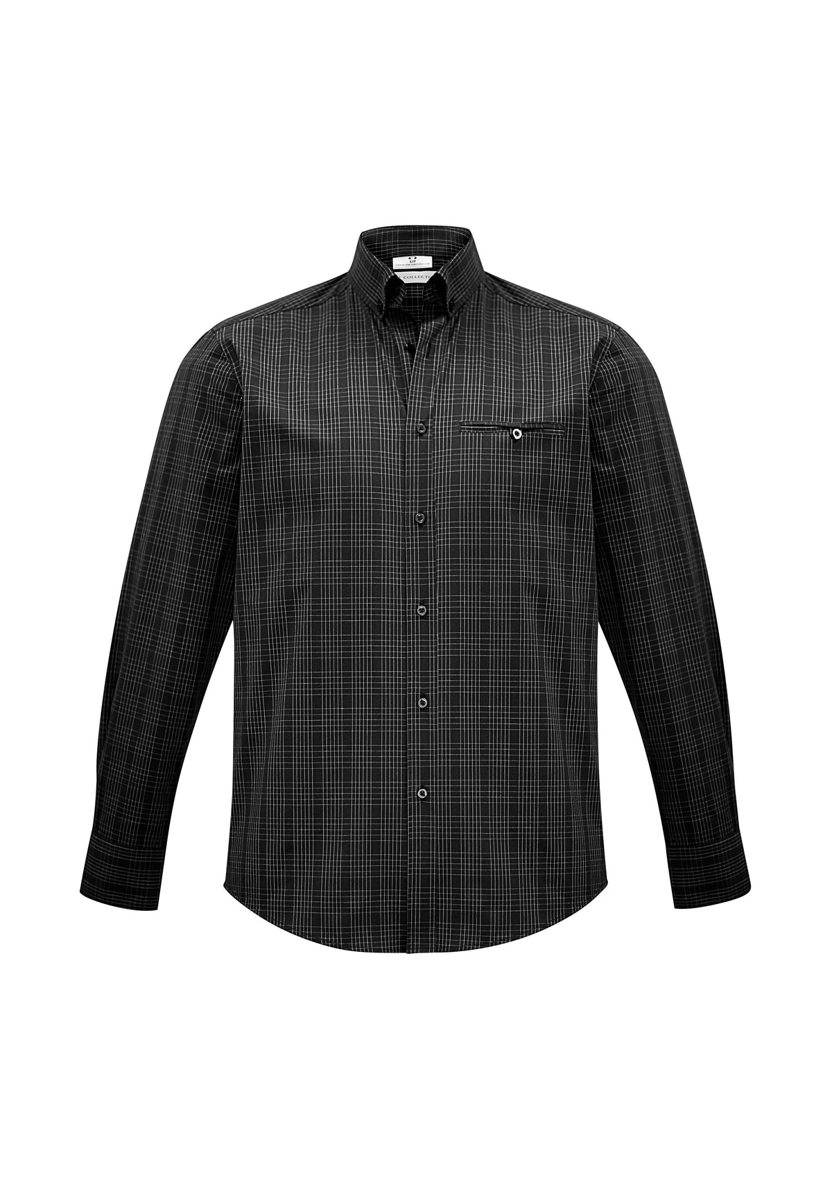 Mens Harper Long Sleeve Shirt - Black/Silver