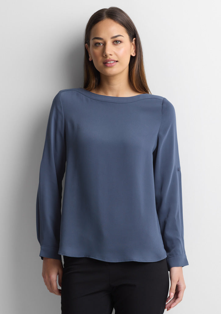 Womens Madison Boatneck Top - Storm Blue