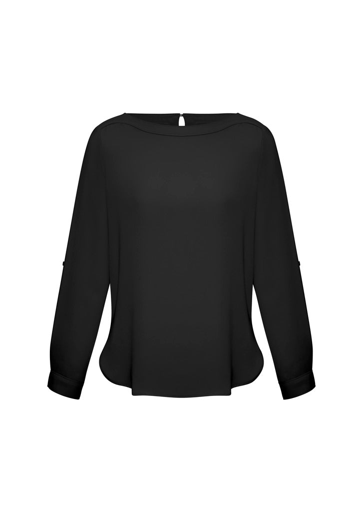 Womens Madison Boatneck Top - Black
