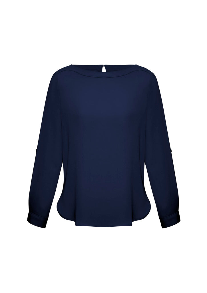Womens Madison Boatneck Top - Midnight Blue
