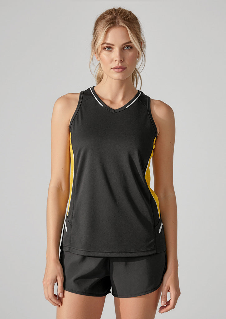Womens Renegade Singlet - Black/Gold/Silver