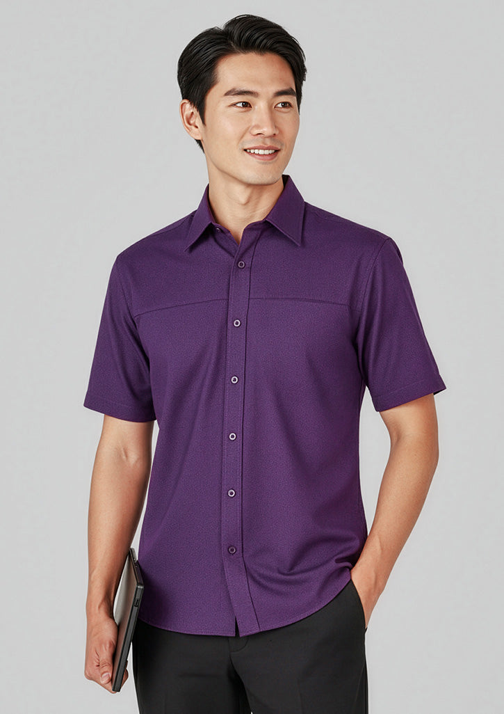 Mens Oasis Short Sleeve Shirt - Grape