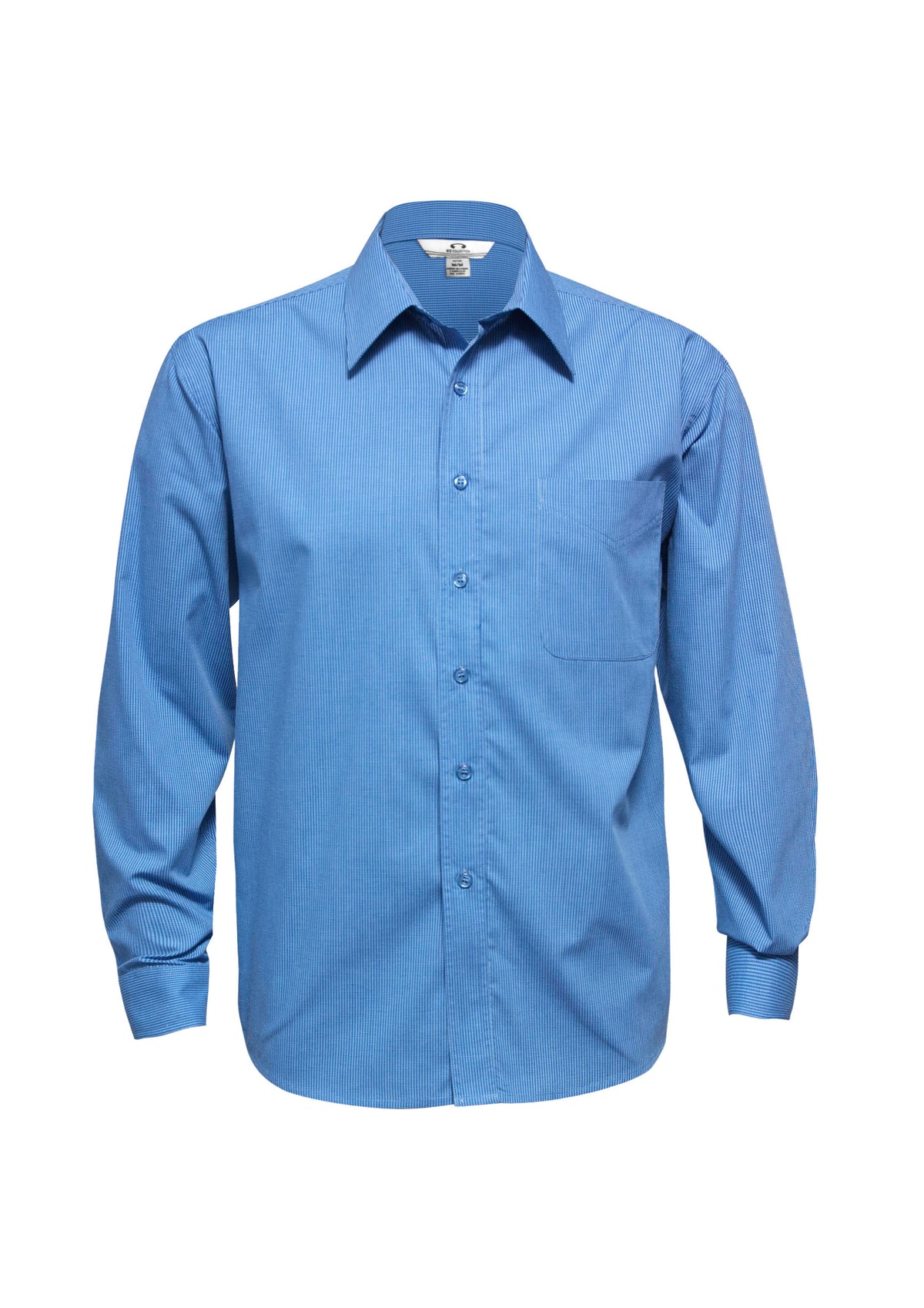 Mens Micro Check Long Sleeve Shirt - back