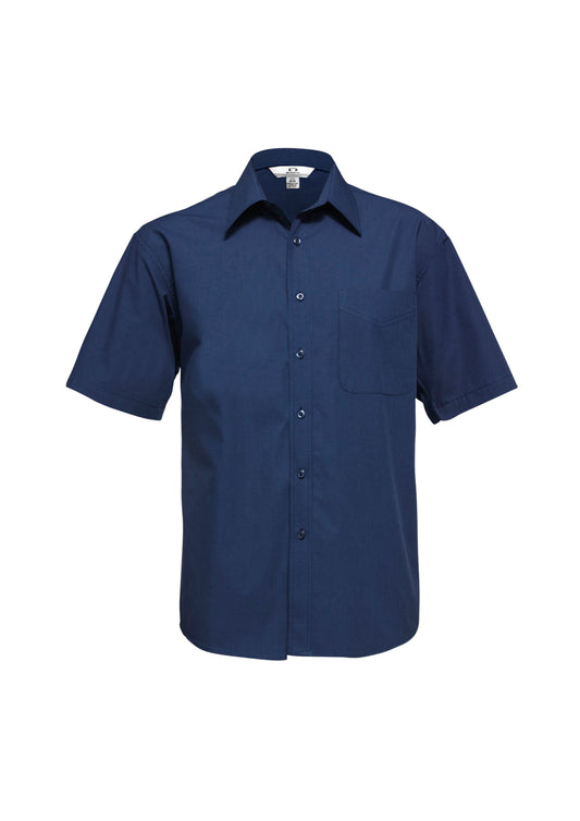 Mens Micro Check Short Sleeve Shirt - back