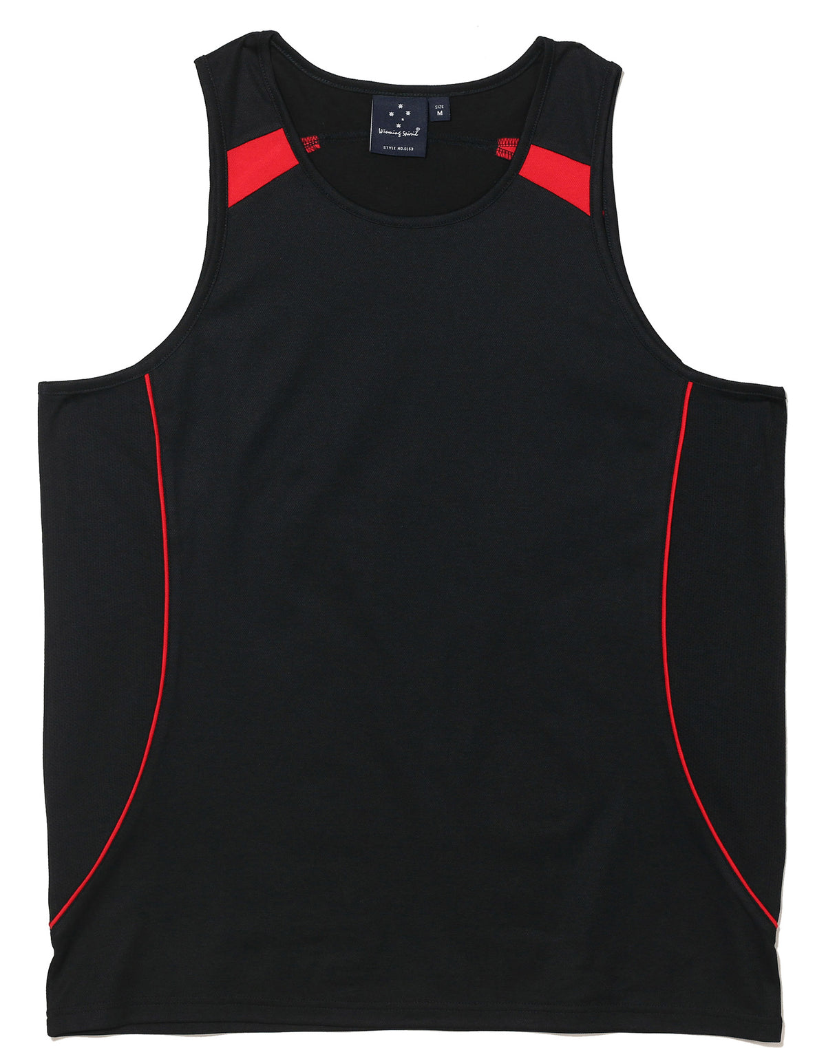 Men's Truedry Fashion Singlet - Black.Red