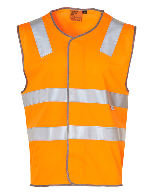 Hi-Vis safety vest reflective tapes - FluoroOrange.Silver