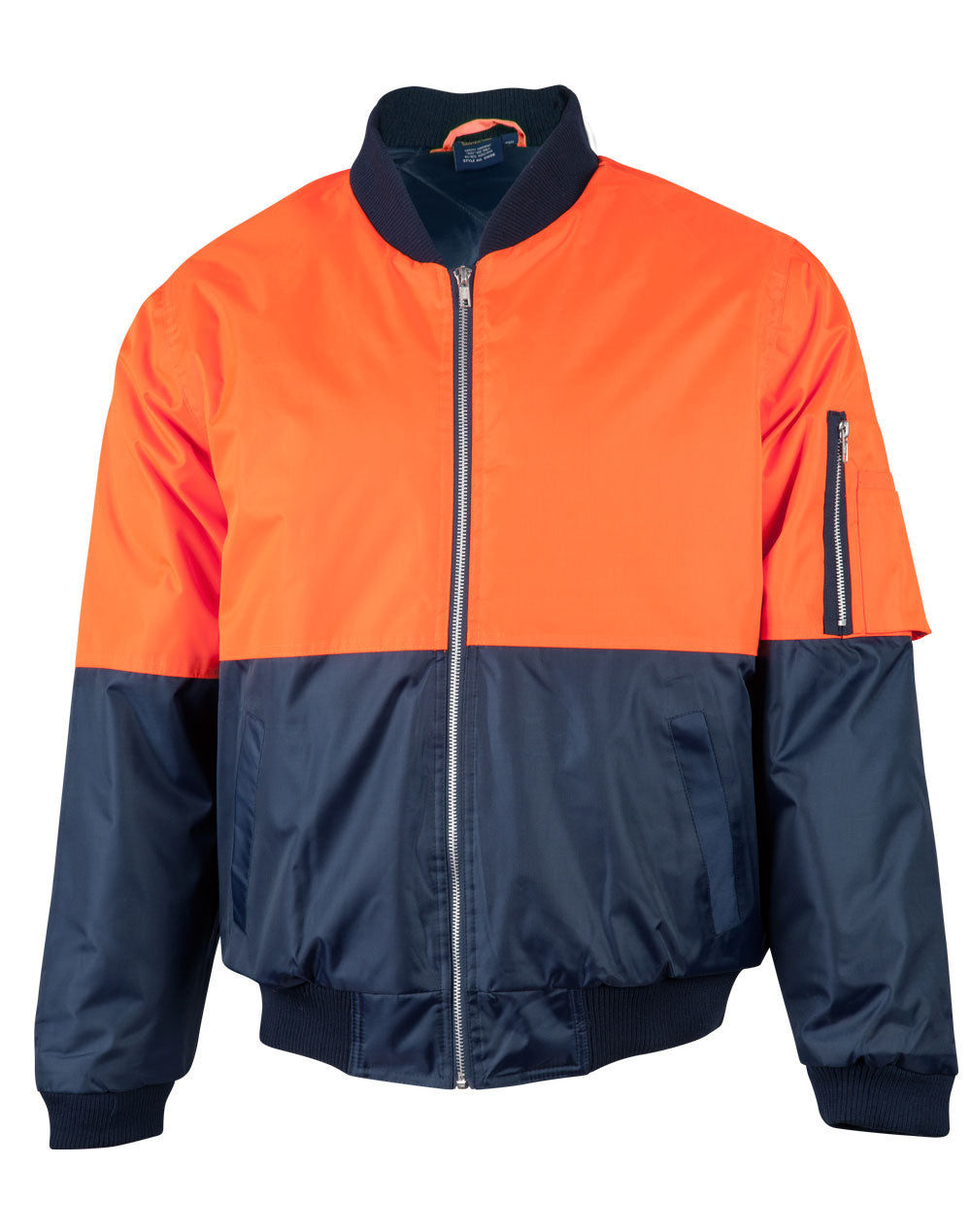 Hi-Vis Two Tone Flying Jacket - Orange.Navy