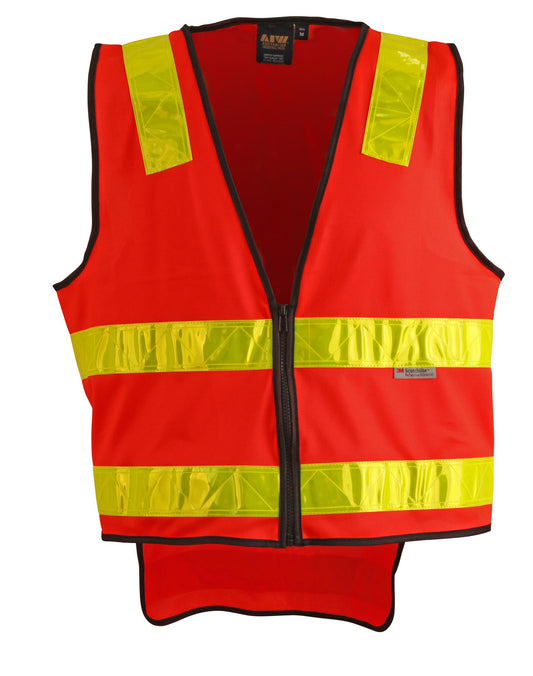 Hi-Vis Vic Road safety vest. - FluoroRed.Yellow