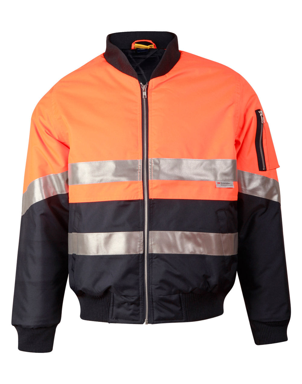 Hi-Vis Two Tone Flying Jacket With 3M Tapes - Orange.Navy
