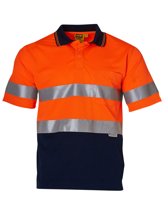 Hi-Vis S/S Safety Polo 3M Tapes - Orange.Navy
