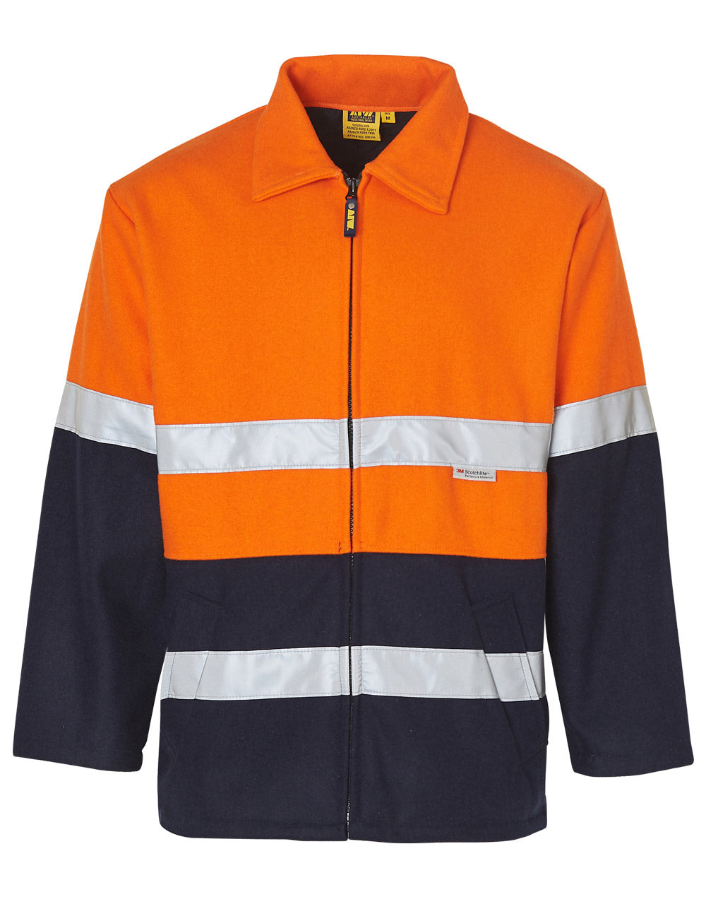 Hi-Vis Two Tone Bluey Safety Jacket with 3M Tapes - Orange.Navy
