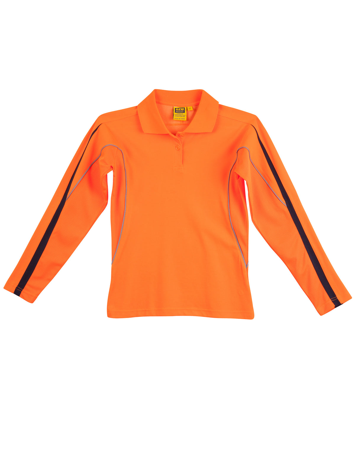 Ladies' Truedry L/S Hi-Vis Polo - Orange.Navy