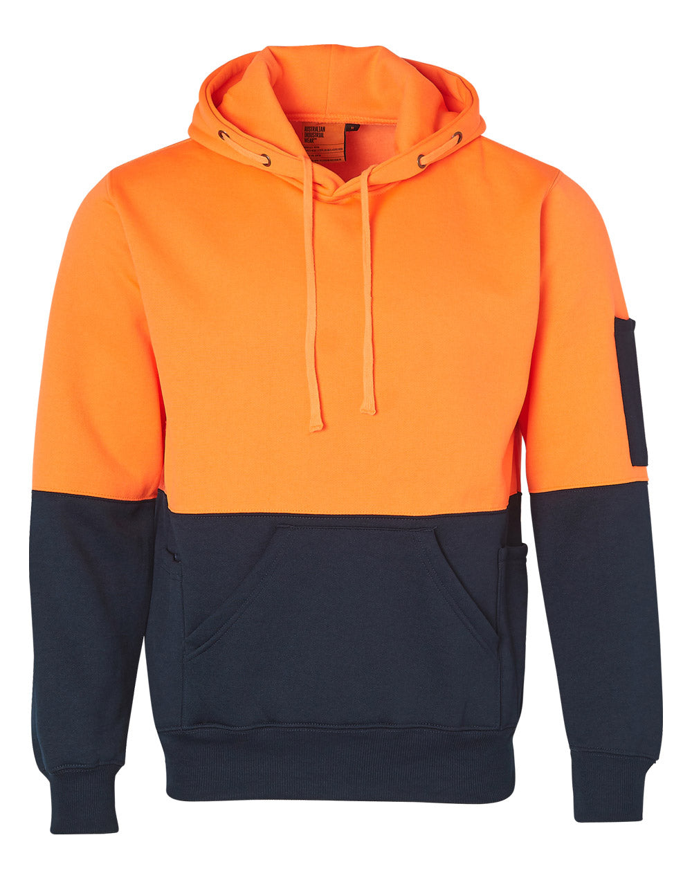 Hi-Vis Two Tone Kangaroo Pocket Hoodie - Orange.Navy