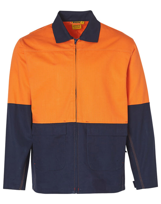 Hi-Vis Two Tone Work Jacket - Orange.Navy