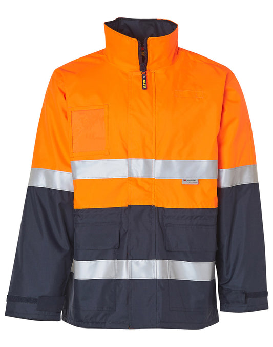 Hi-Vis Long Line Safety Jacket With 3M Tapes - Orange.Navy
