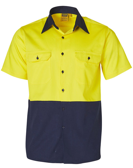 Hi-Vis two tone S/S cotton work shirt
