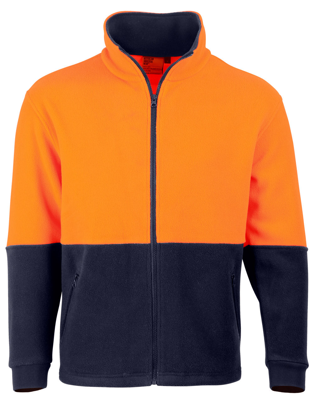 Hi-Vis Polar Fleece Full Zip Jacket - Orange.Navy