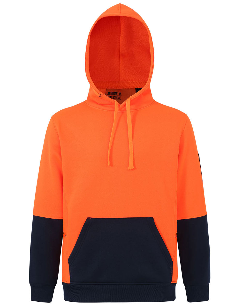 Hi-Vis Two Tone Water Resistant Fleece Hoodie - Orange.Navy