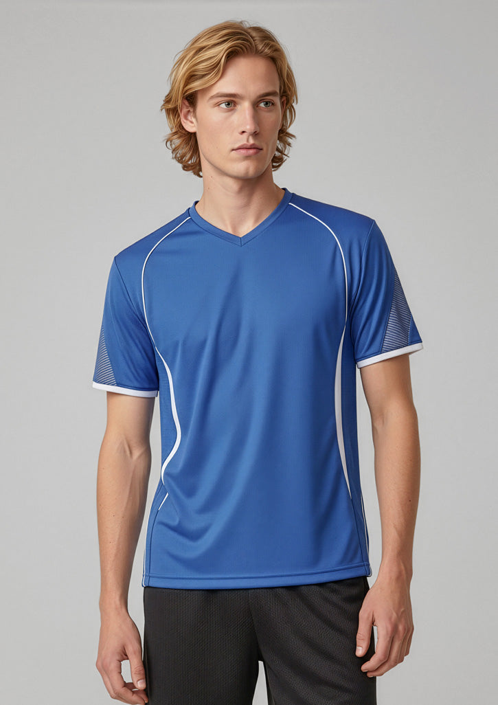 Mens Razor Short Sleeve Tee - Royal/White
