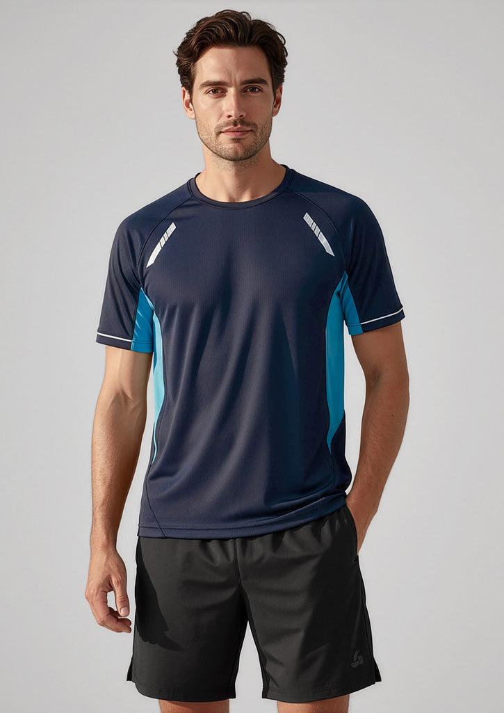 Mens Renegade Short Sleeve Tee - Navy/Sky/Silver