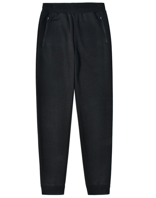 Adults' Poly/Cotton Terry Sweat Pants - Black