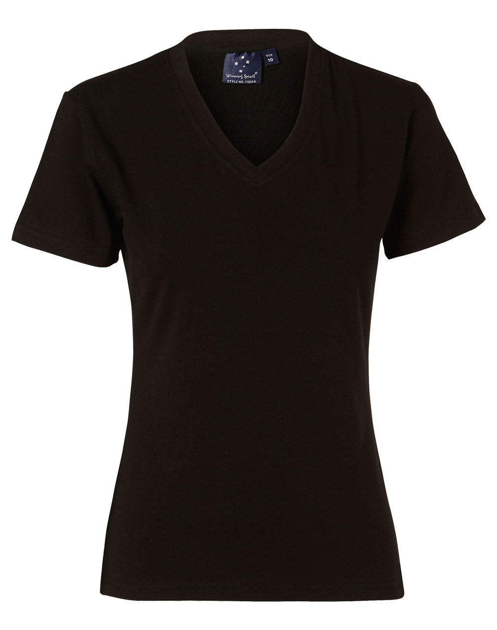 Ladies' V-Neck S/S Tee - Black