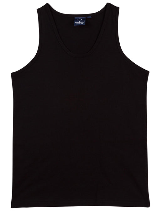 Men's cotton singlet - Black