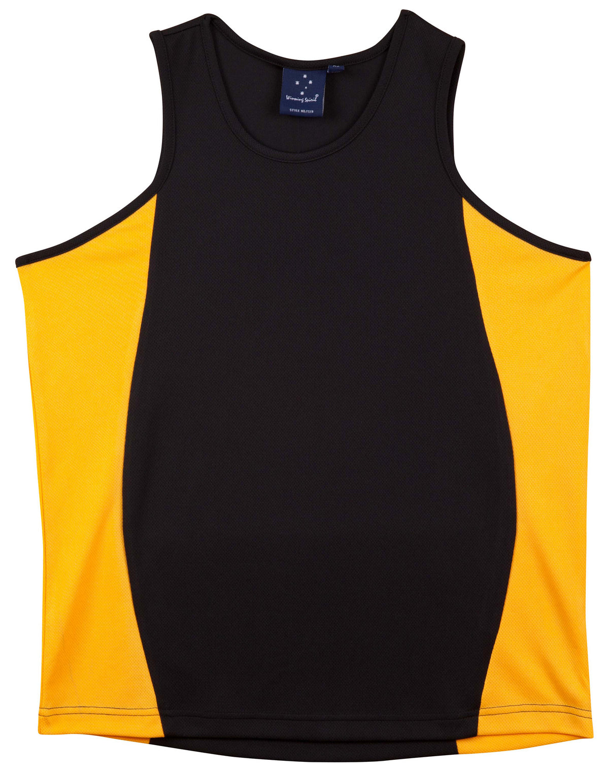Men's cooldry contrast mesh singlet - Black.Gold