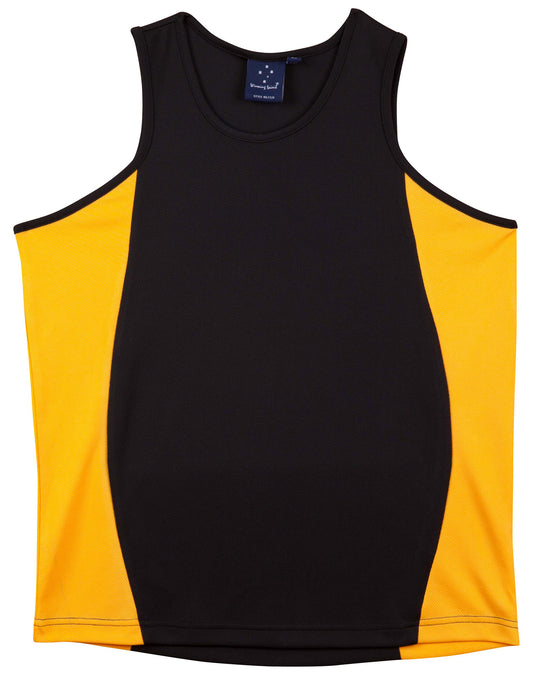 Men's Truedry Contrast Mesh Singlet - Black.Gold