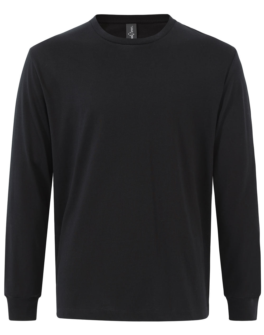 Men's Premium Cotton Face L/S Tee Shirt - Black