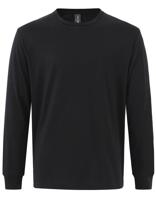 Men's Premium Cotton Face L/S Tee Shirt - Black